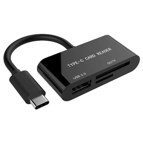 Gembird Compact USB Type-C SDXC Combo Card Reader, Black