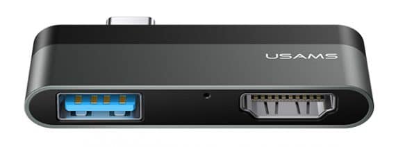 Usams USB Type-C hub SJ462, 1x USB 3.0, 1x HDMI, 4K, γκρι