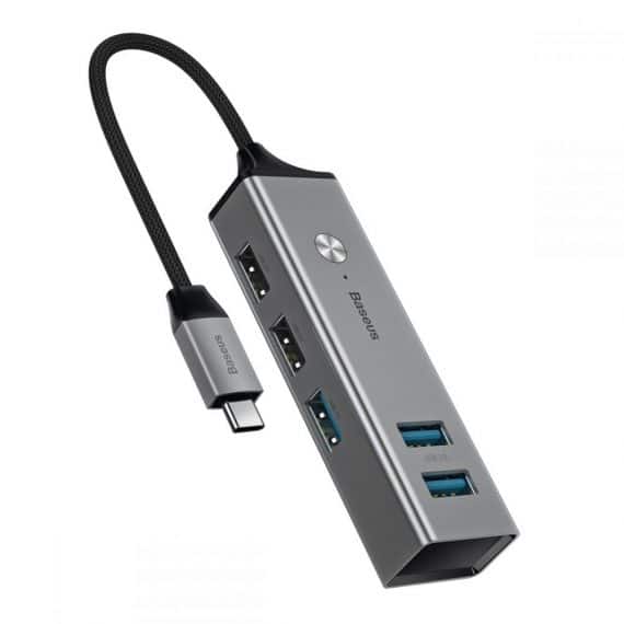 BASEUS D0G ADAPTER TYPE-C TO USB 5IN1 GREY