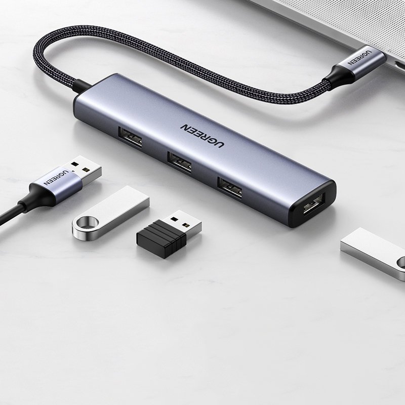 Ugreen HUB USB Type C splitter - 4x USB 3.2 Gen 1 Ασημένιο (CM473 20841) - Image 3