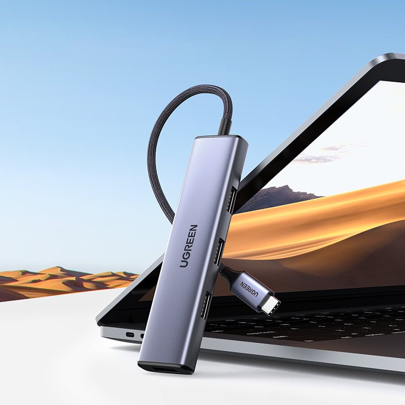 Ugreen HUB USB Type C splitter - 4x USB 3.2 Gen 1 Ασημένιο (CM473 20841) - Image 4