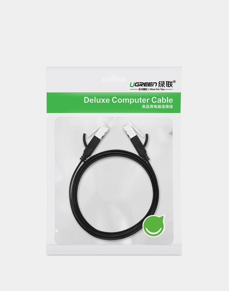 Ugreen Flat Καλώδιο Internet Network Καλώδιο Ethernet Patchcord RJ45 Cat 6 UTP 1000Mbps 1m Μαύρο (NW101 50184) - Image 5