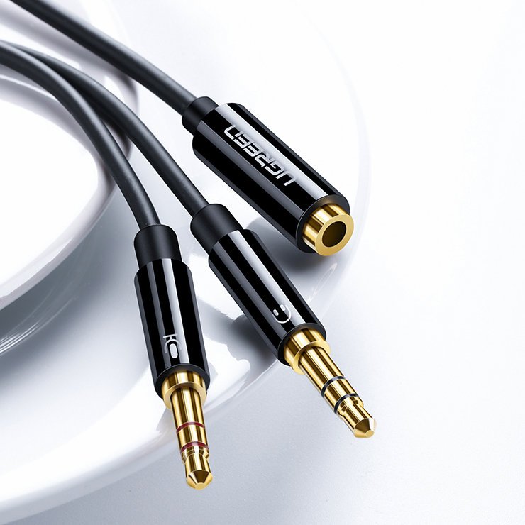 Ugreen AUX splitter cable 3.5 mm mini jack (female) - 2x 3.5 mm mini jack (male - microphone and headphones) black (AV140 20899) - Image 9