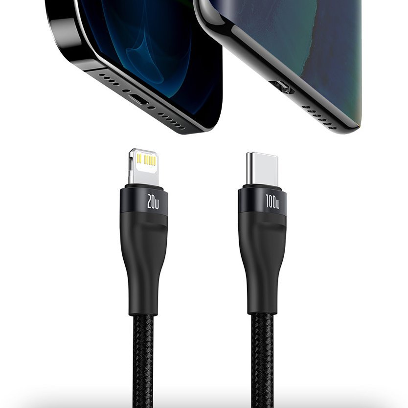 Baseus Flash Series 2in1 USB Typ C - USB Typ C / Lightning fast charging cable Power Delivery Quick Charge 100 W 1,2 m black (CA1T2-F01) - Image 18