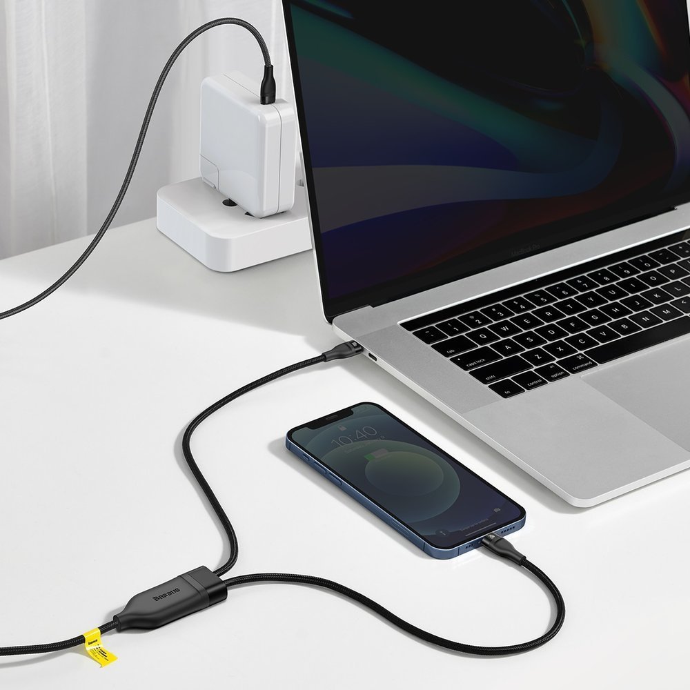 Baseus Flash Series 2in1 USB Typ C - USB Typ C / Lightning fast charging cable Power Delivery Quick Charge 100 W 1,2 m black (CA1T2-F01) - Image 7