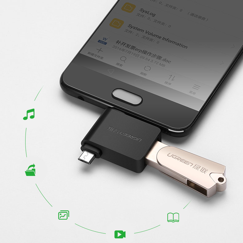 Ugreen adapter OTG USB USB 3.2 Gen 1 (5Gbps) - USB Type C / micro USB Μαύρο (30453) - Image 9