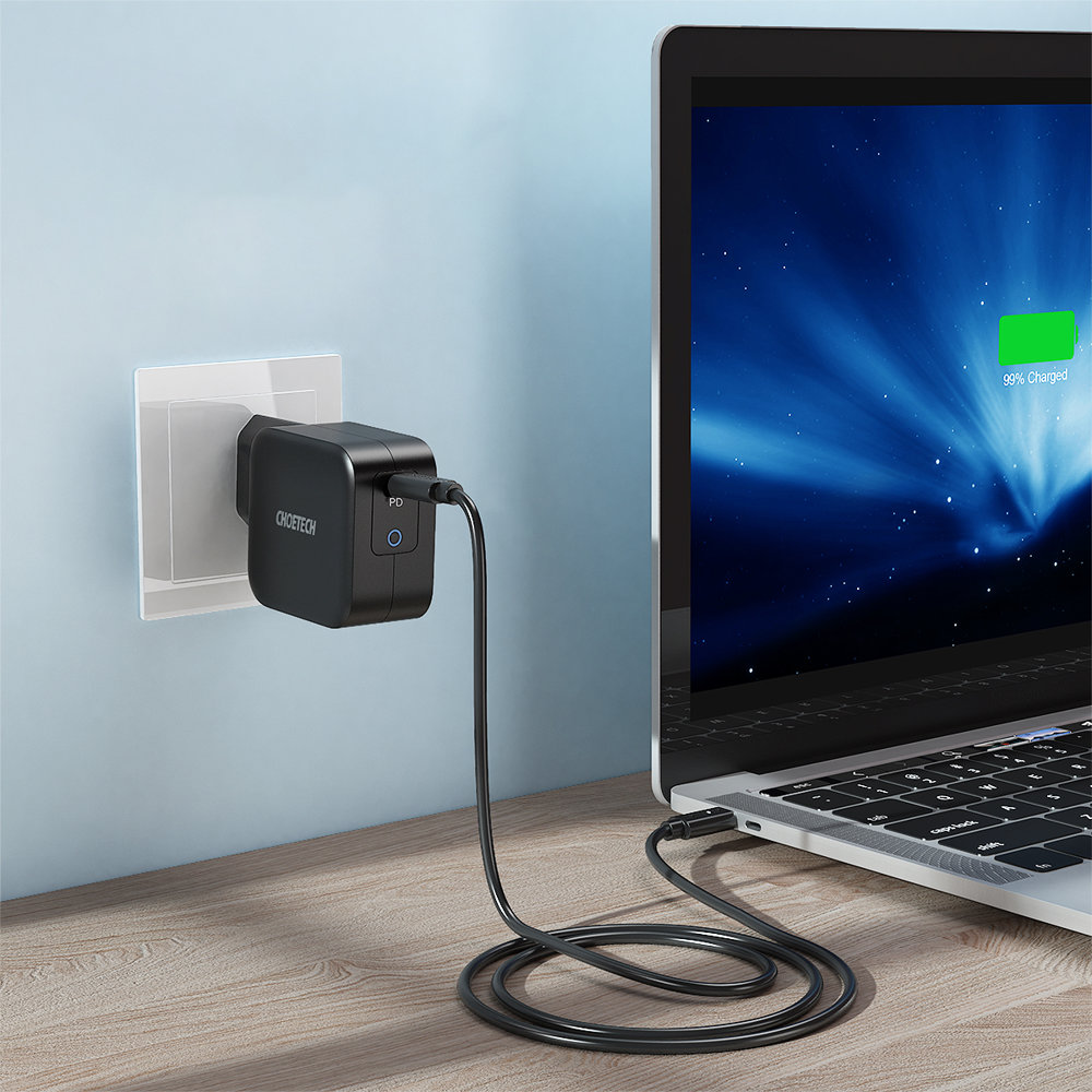 Choetech GaN USB Type C wall charger 61W Power Delivery black (Q6006) - Image 3