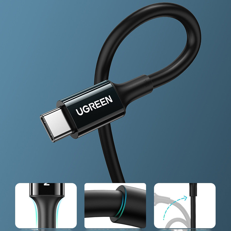 Ugreen cable USB Type C (male) to Type C (male) cable 1m white (US300) - Image 12