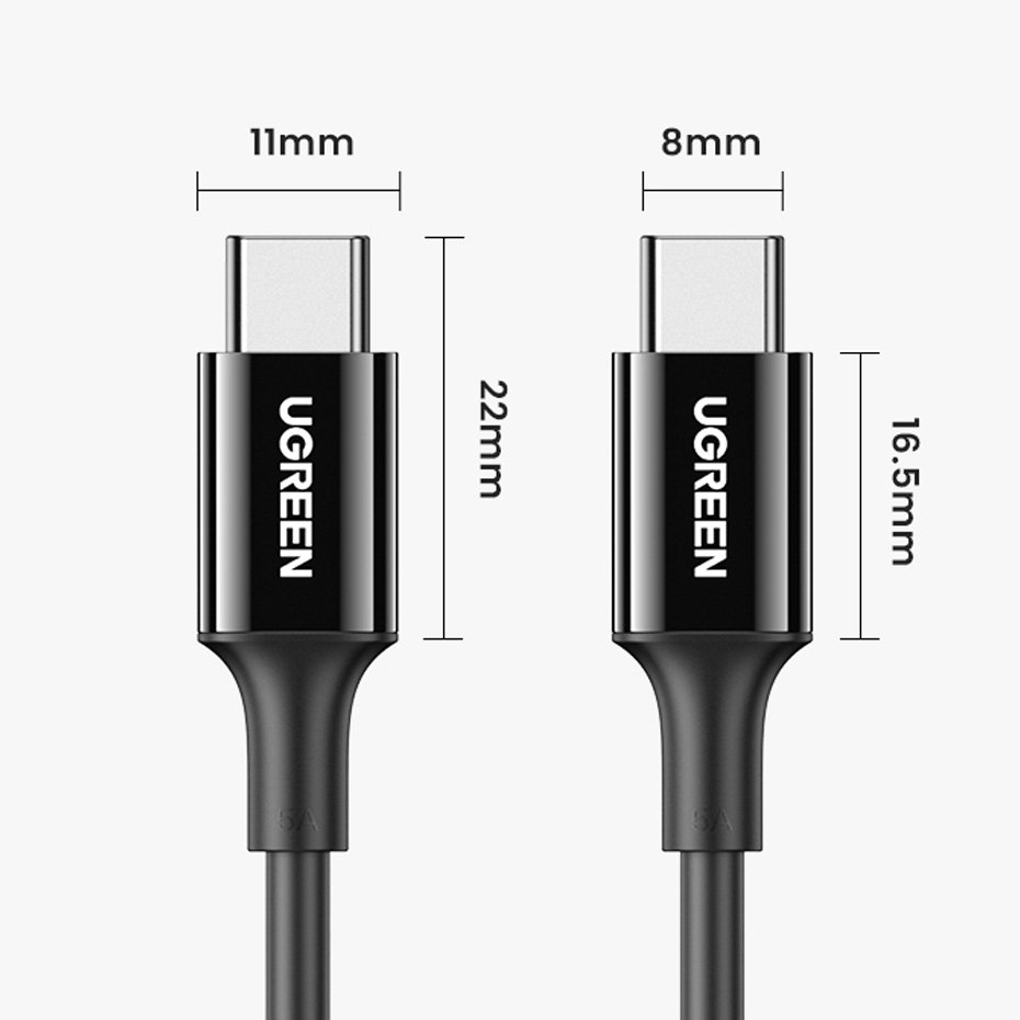 Ugreen cable USB Type C (male) to Type C (male) cable 1m white (US300) - Image 13