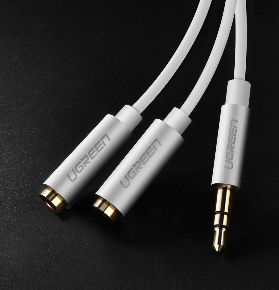 Ugreen cable 3.5 mm headphone splitter mini jack AUX 20cm (2 x audio output) silver (10532) - Image 7