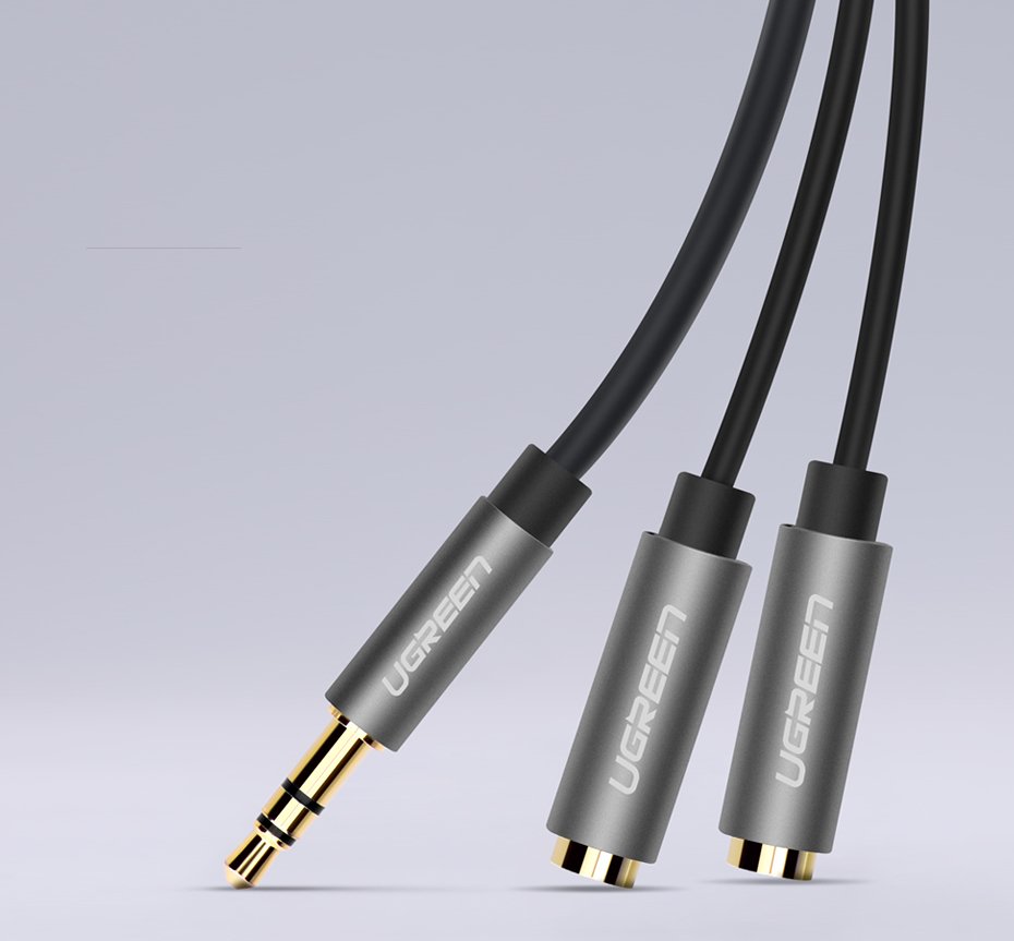 Ugreen cable 3.5 mm headphone splitter mini jack AUX 20cm (2 x audio output) silver (10532) - Image 8