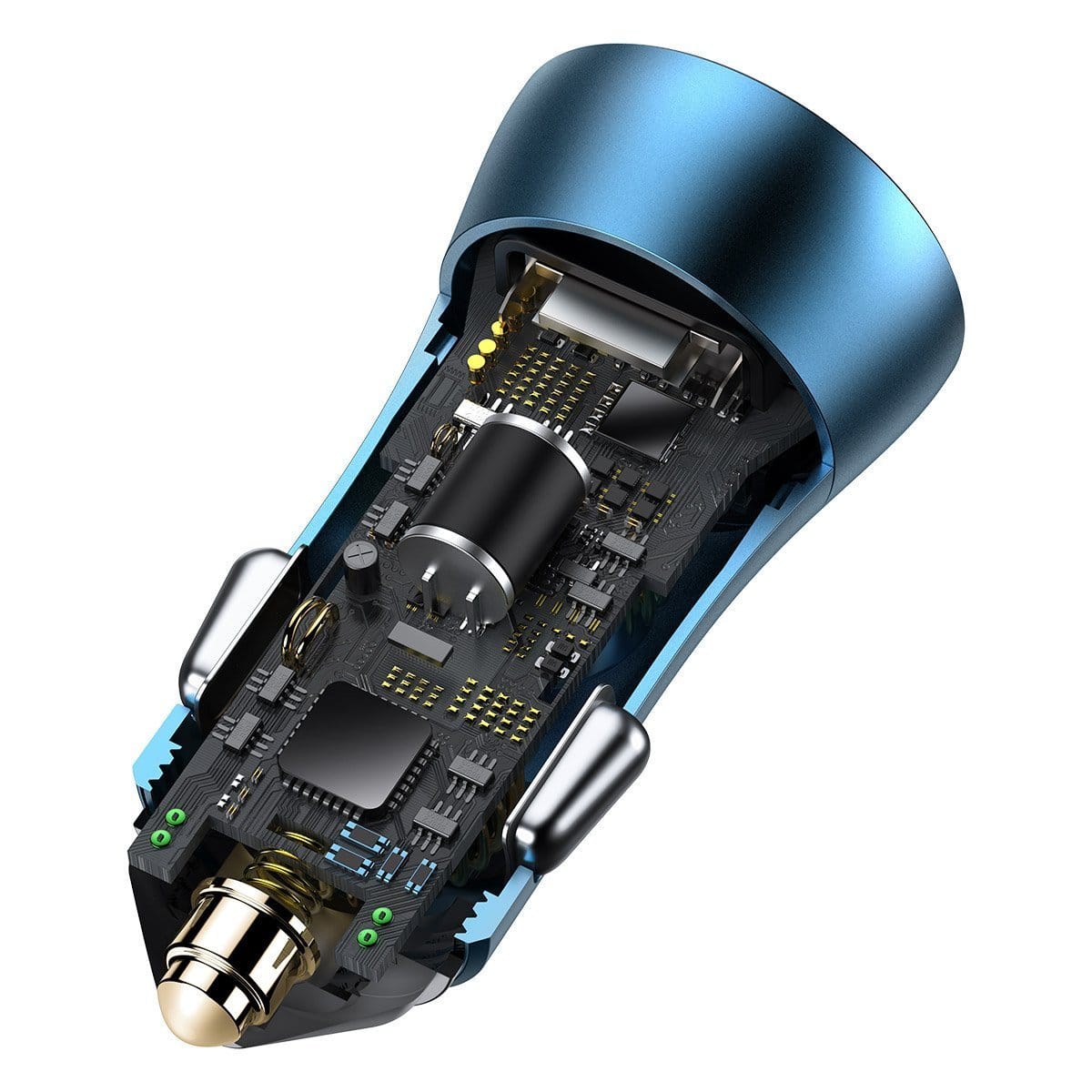 Baseus Golden Contactor Pro car charger, USB + USB-C, QC4.0+, PD, SCP, 40W (blue) + USB-C - Lightning cable 1m (blue) - Image 7