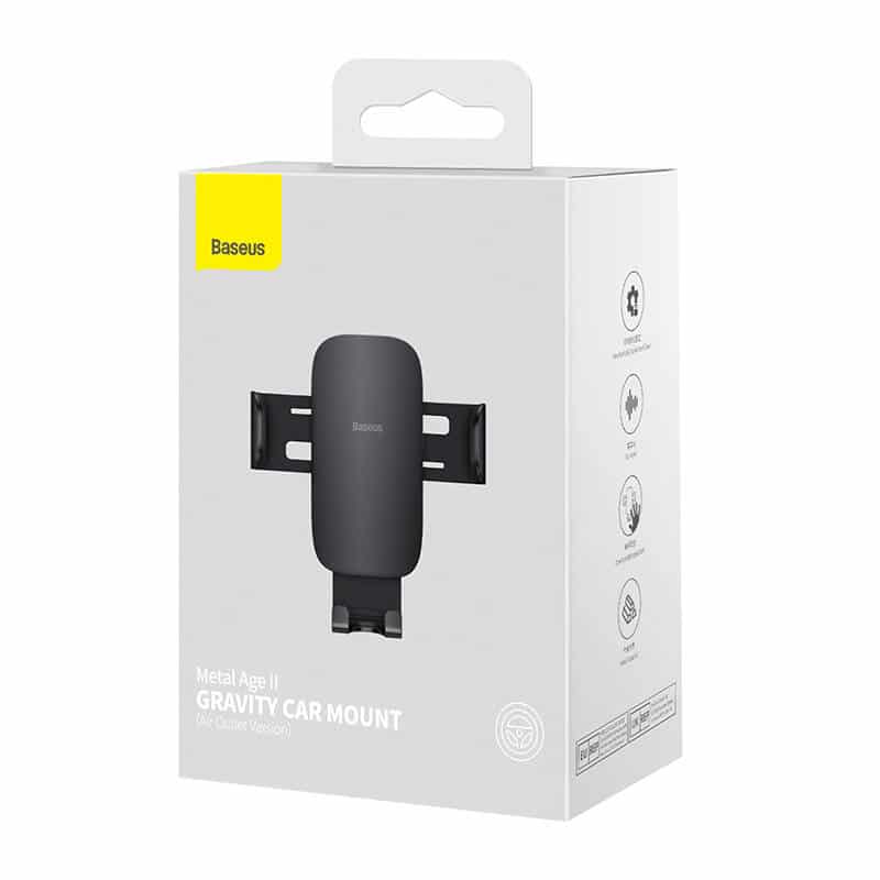 Baseus Metal Age II gravitational grip on the car grid - black - Image 6
