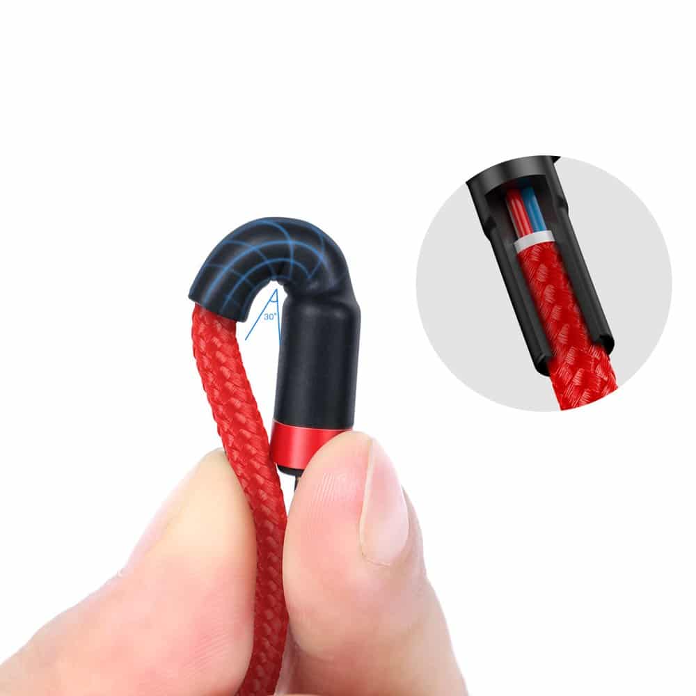 Baseus Cafule Καλώδιο Durable Nylon Cord USB-C PD / USB-C PD PD2.0 60W 20V 3A QC3.0 2M Μαύρο-Κόκκινο (CATKLF-H91) - Image 12