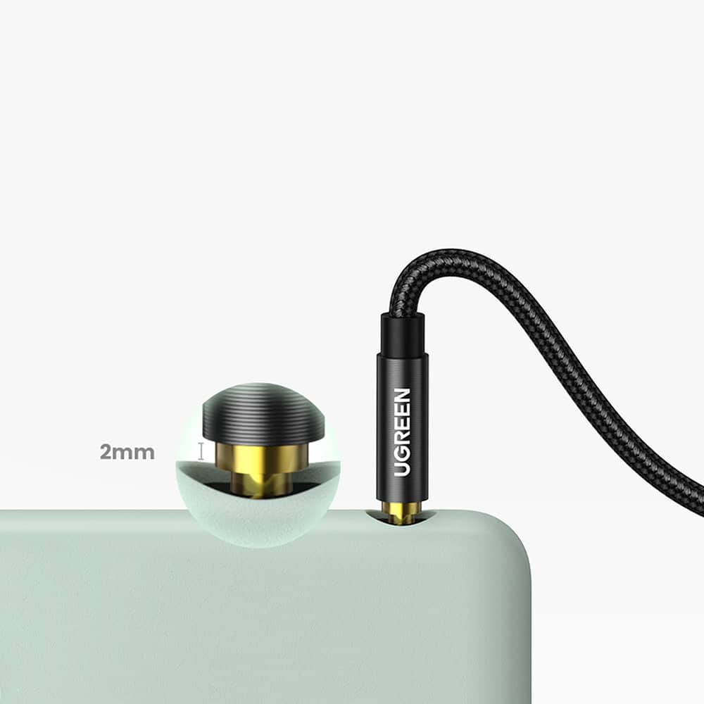 Ugreen angled AUX cable 2 x mini jack 3.5 mm 1m Μπλέ (AV112) - Image 6