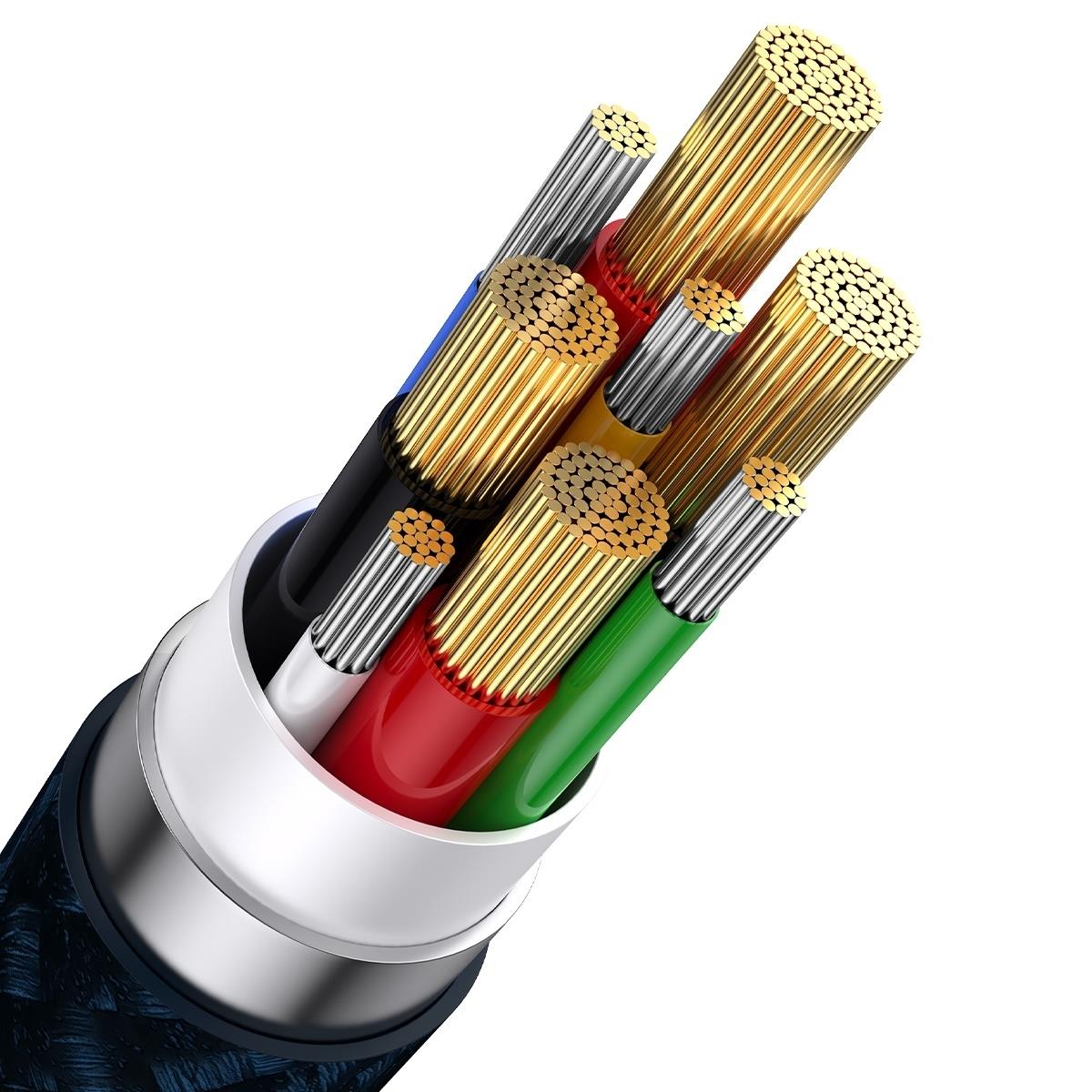 Baseus Flash Series II cable USB Type C / USB Type A - USB Type C / Lightning / micro USB 100 W 1.2 m Μπλέ (CASS030103) - Image 6