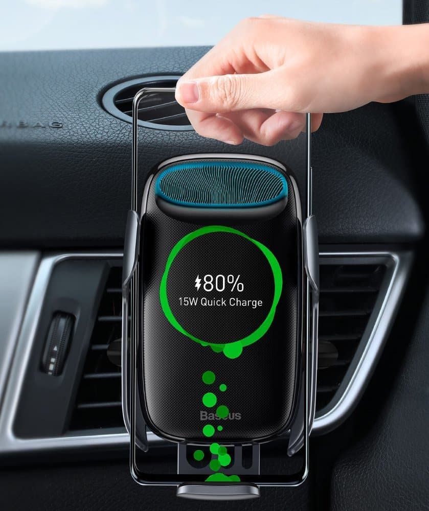 Baseus Milky Way Qi Wireless Car Charger 15W Electric Phone Holder Black (WXHW02-01) - Image 10