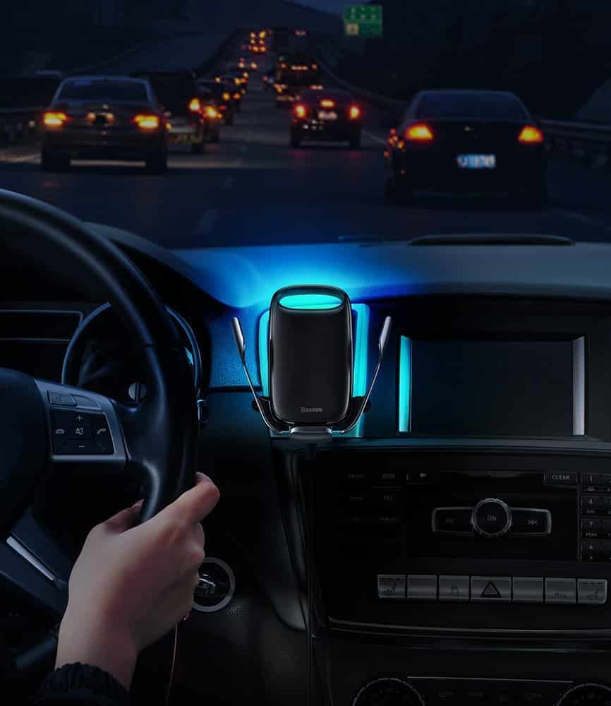 Baseus Milky Way Qi Wireless Car Charger 15W Electric Phone Holder Black (WXHW02-01) - Image 13