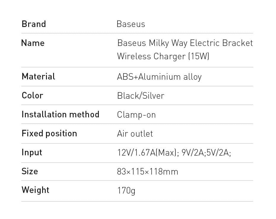Baseus Milky Way Qi Wireless Car Charger 15W Electric Phone Holder Black (WXHW02-01) - Image 21