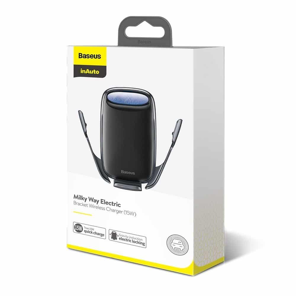 Baseus Milky Way Qi Wireless Car Charger 15W Electric Phone Holder Black (WXHW02-01) - Image 23