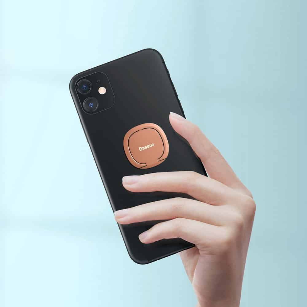 Baseus ultra-thin self-adhesive ring holder phone stand (Ροζ) (SUYB-0R) - Image 6