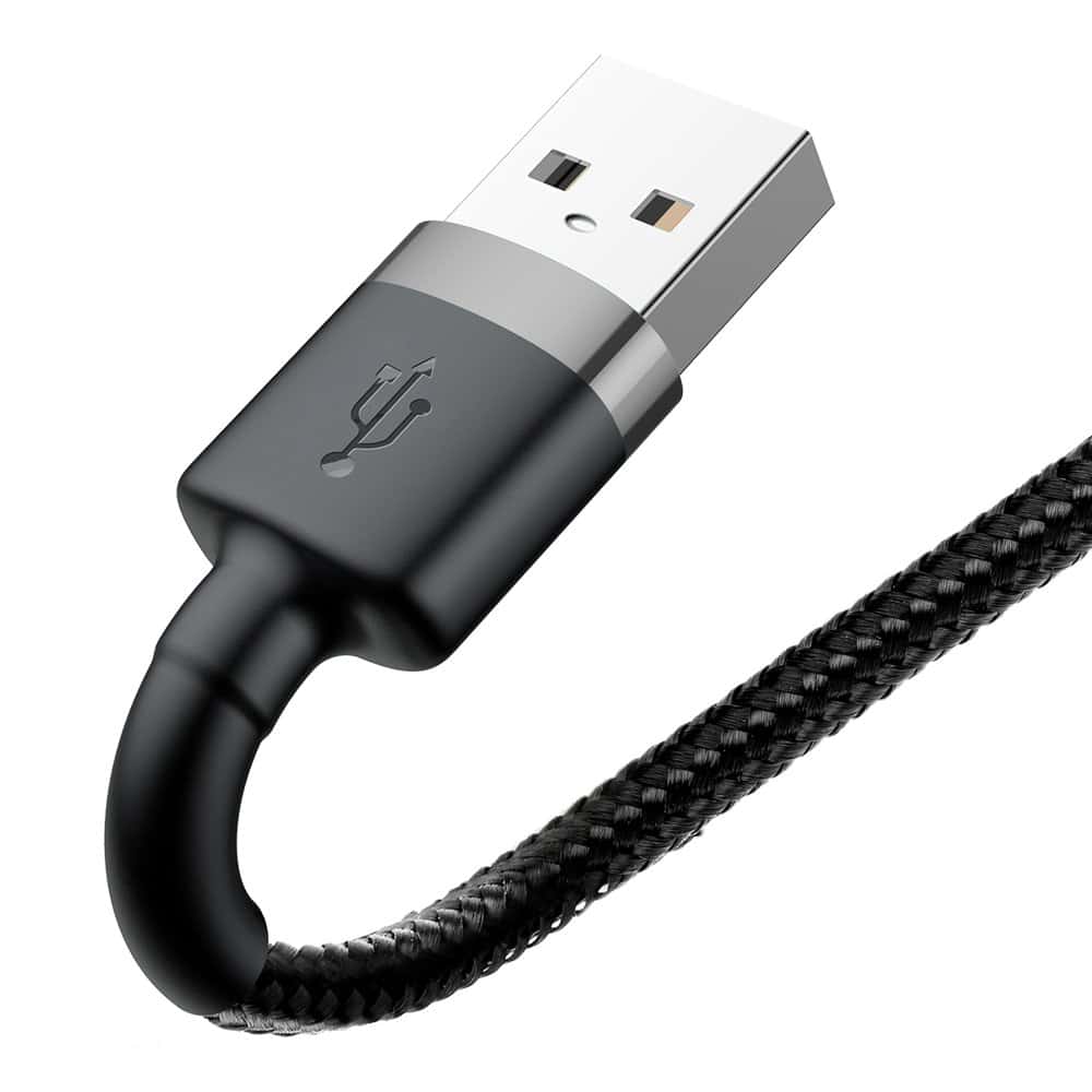 Baseus Cafule Καλώδιο durable nylon cable USB / Lightning QC3.0 2A 3M black-gray (CALKLF-RG1) - Image 4