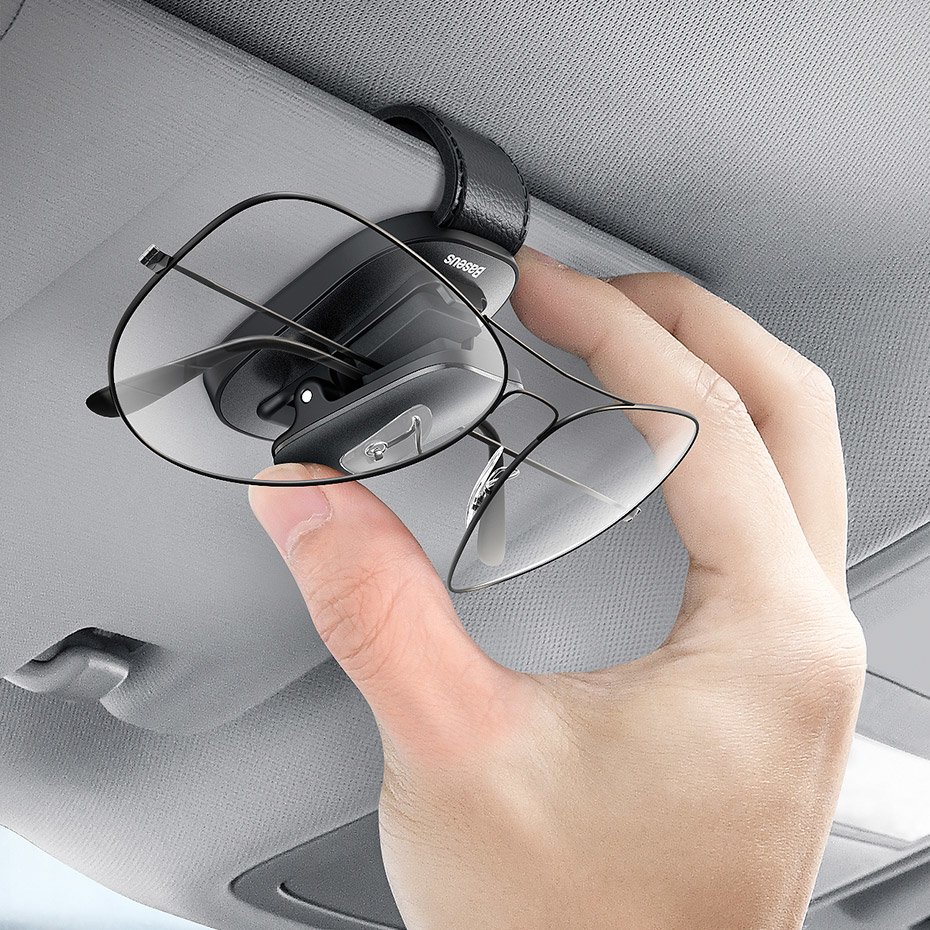 Baseus Car Holder Glasses Clip Silver (ACYJN-B0S) - Image 9
