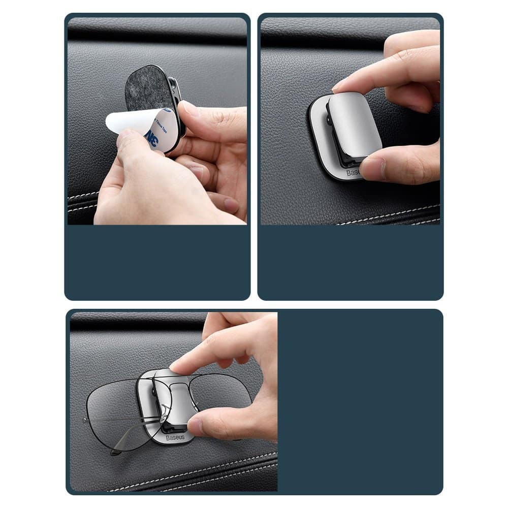 Baseus Car Holder Glasses Clip Silver (ACYJN-B0S) - Image 17