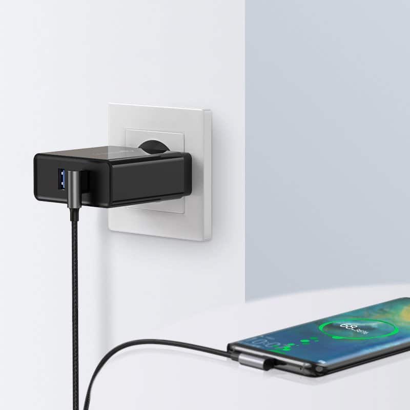 Ugreen angle cable USB cable - USB Type C Quick Charge 3.0 QC3.0 3 A 1 m Γκρί (US176 20856) - Image 2