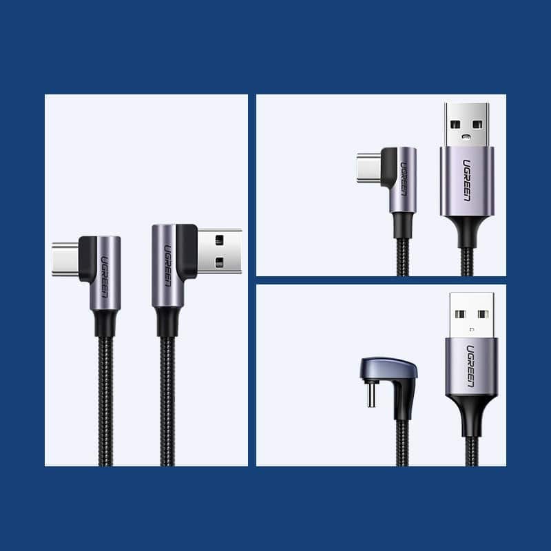 Ugreen angle cable USB cable - USB Type C Quick Charge 3.0 QC3.0 3 A 1 m Γκρί (US176 20856) - Image 6