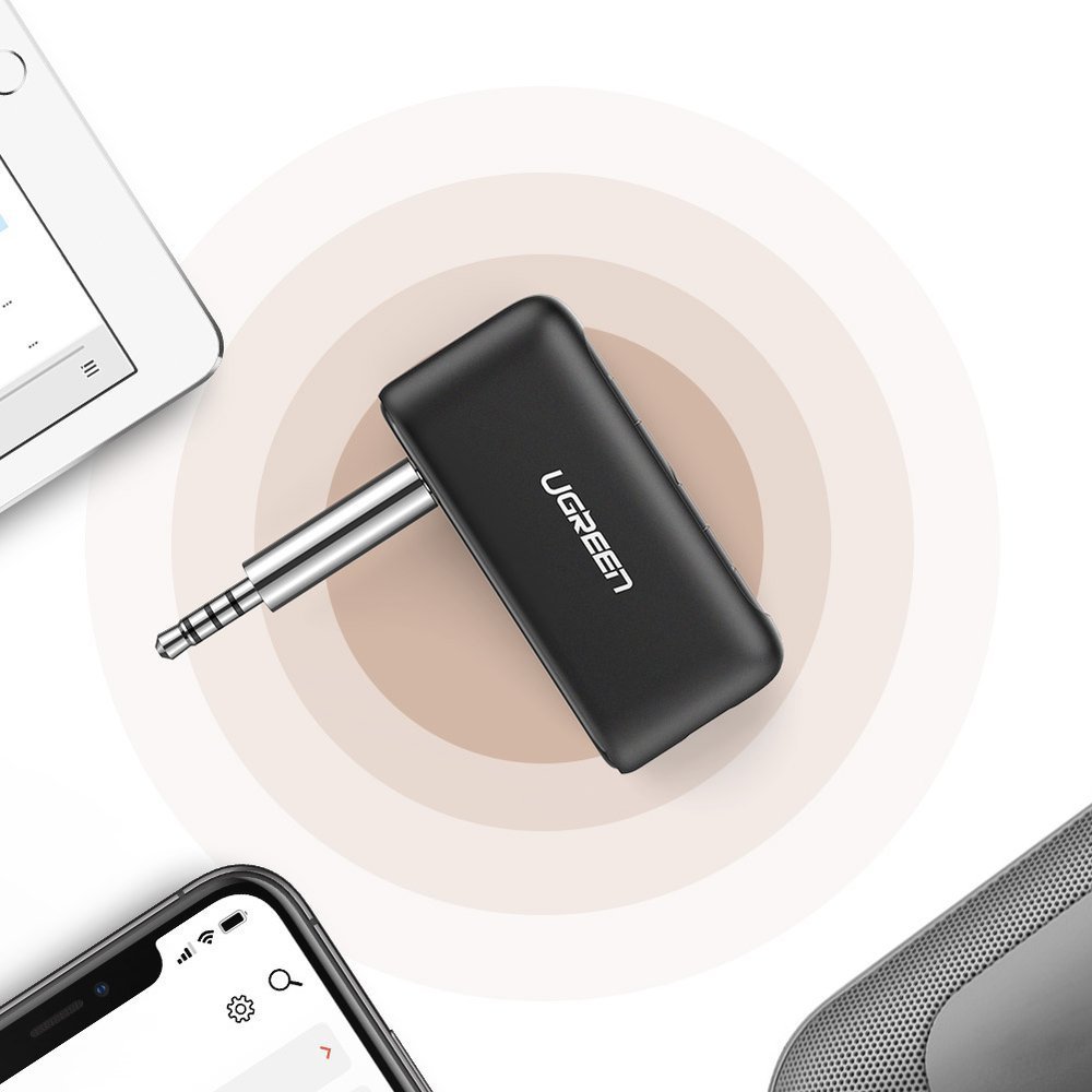 Ugreen Bluetooth 5.0 audio receiver AUX mini jack for car Μαύρο (70303) - Image 5