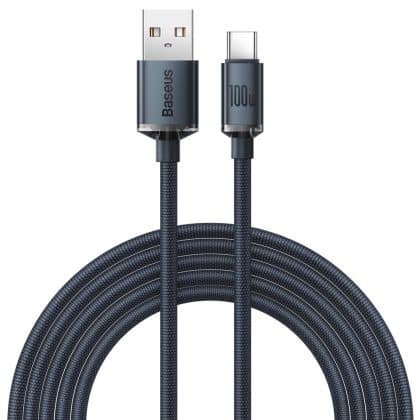 Baseus Crystal Shine Series cable USB cable for fast charging and data transfer USB Type A - USB Type C 100W 2m Μαύρο (CAJY000501)