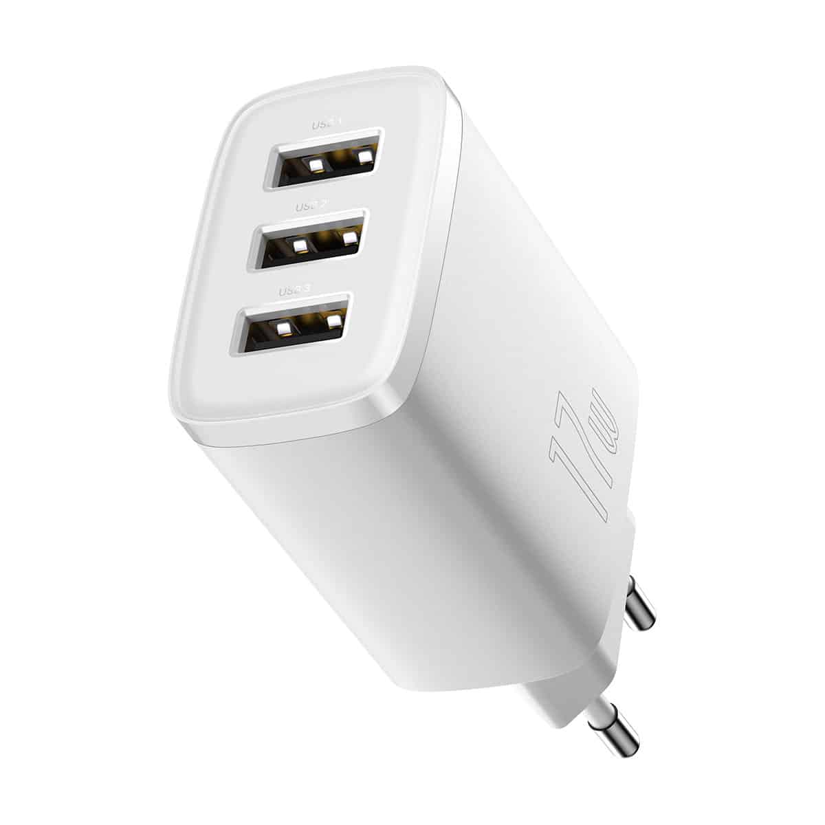 Baseus Compact charger 3x USB 17W Λευκό (CCXJ020102) - Image 3
