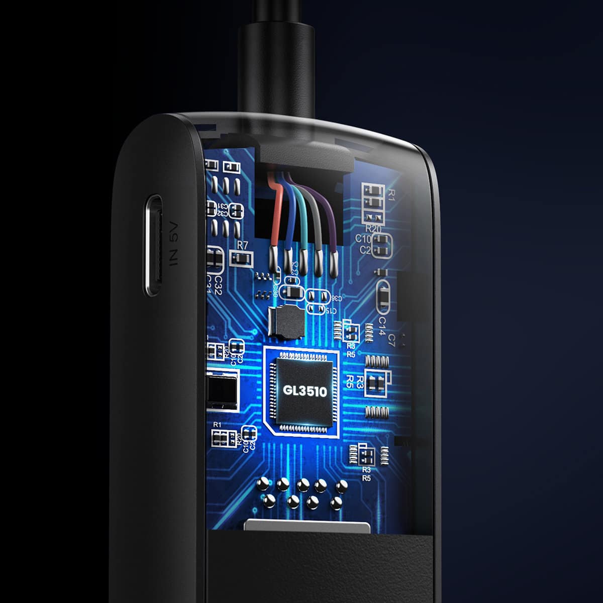 Ugreen HUB 4in1 USB - 4x USB Type A 3.0 PD DC 12V 0.25m Μαύρο (CM416 10915) - Image 2