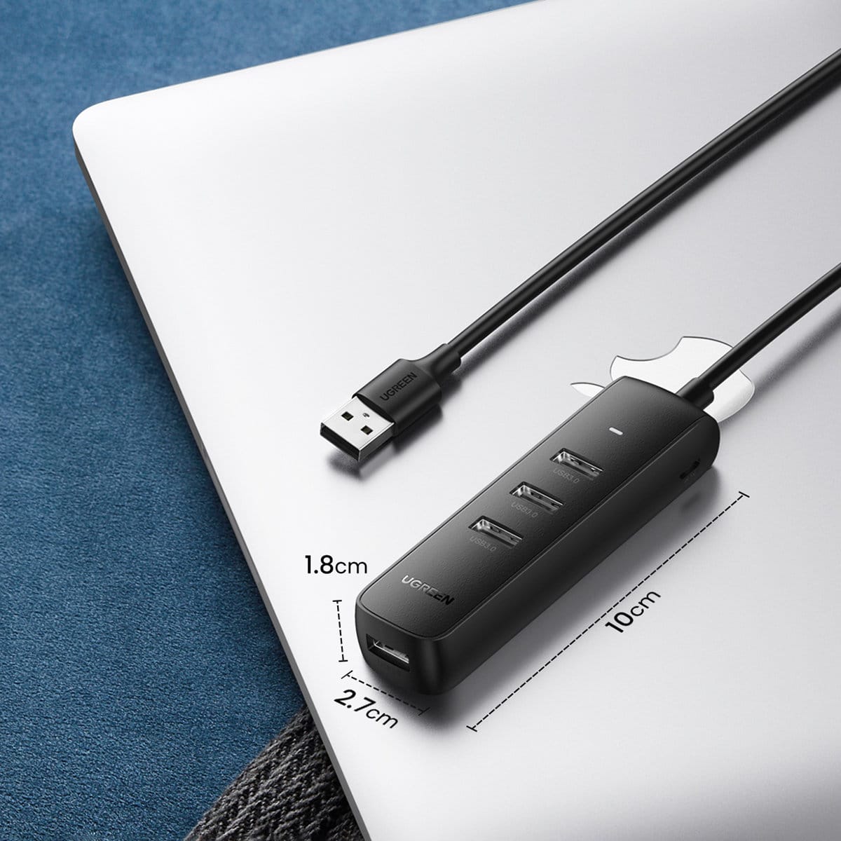 Ugreen HUB 4in1 USB - 4x USB Type A 3.0 PD DC 12V 0.25m Μαύρο (CM416 10915) - Image 3