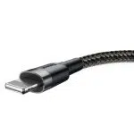 Baseus Cafule Cable durable nylon cable USB / Lightning QC3.0 2.4A 0.5M Μαύρο-Γκρί (CALKLF-AG1) - Image 2