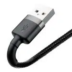 Baseus Cafule Cable durable nylon cable USB / Lightning QC3.0 2.4A 0.5M Μαύρο-Γκρί (CALKLF-AG1) - Image 3