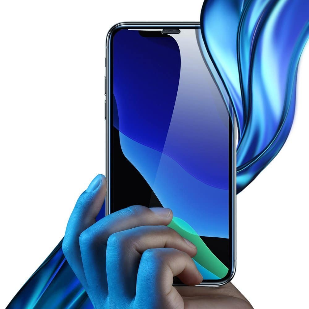 Baseus 2x full screen glass with 0.3mm Full Screen frame 9H iPhone 11 Pro / iPhone XS / iPhone X + black positioner (SGAPIPH58-WD01) - Image 2