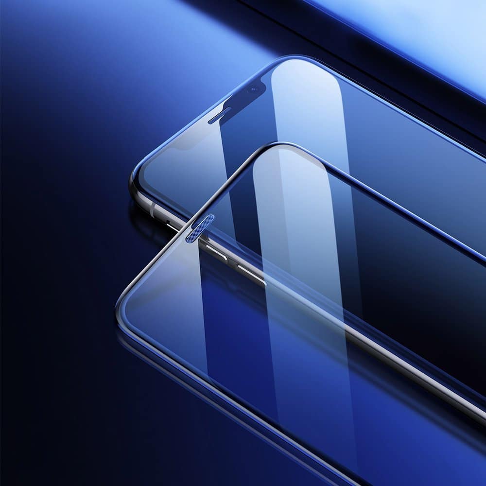 Baseus 2x full screen glass with 0.3mm Full Screen frame 9H iPhone 11 Pro / iPhone XS / iPhone X + black positioner (SGAPIPH58-WD01) - Image 5