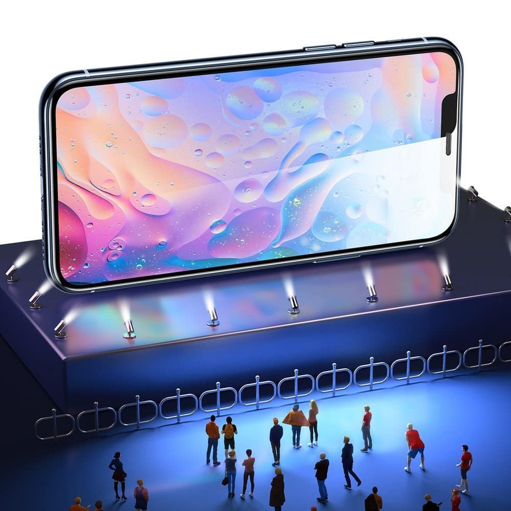 Baseus 2x full screen glass with 0.3mm Full Screen frame 9H iPhone 11 Pro / iPhone XS / iPhone X + black positioner (SGAPIPH58-WD01) - Image 6