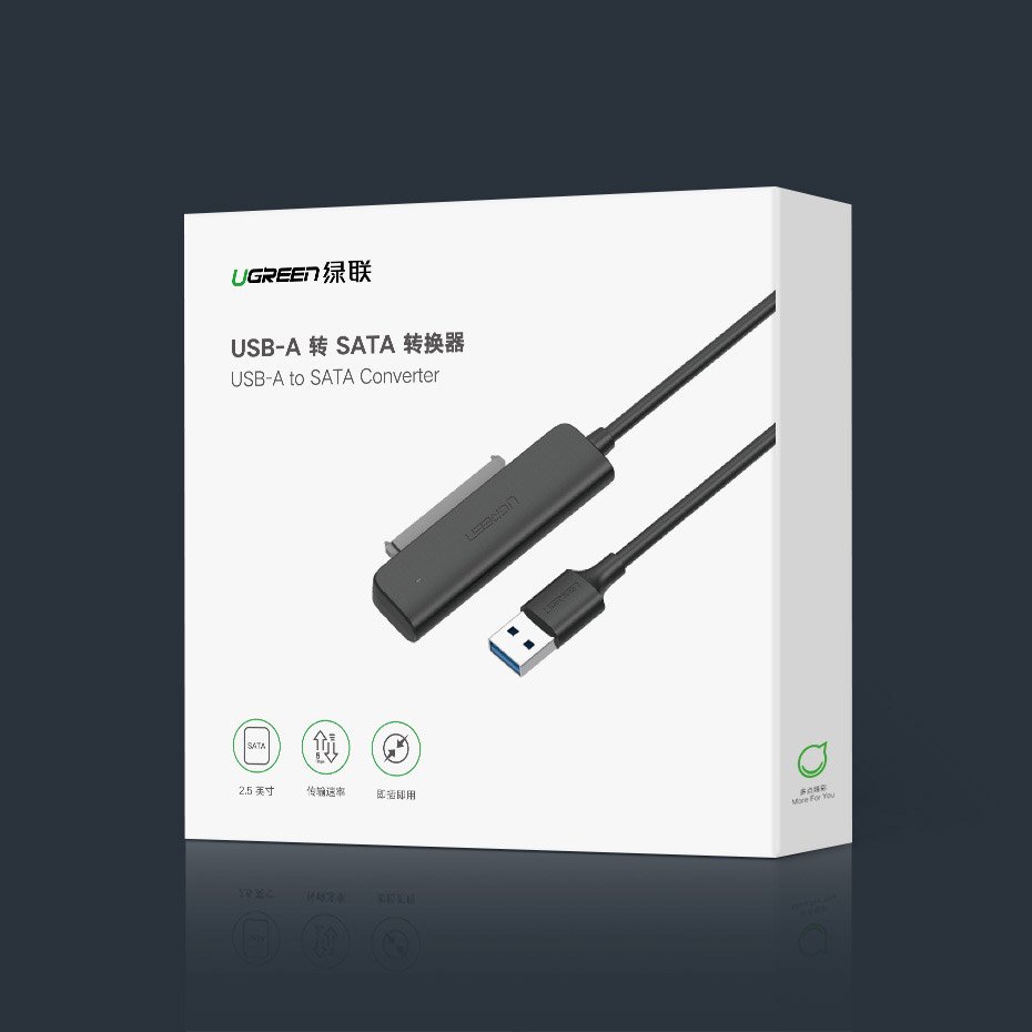 Ugreen adapter 2.5 '' SATA III 3.0 HDD SSD - USB 3.2 Gen 1 (SuperSpeed USB 5 Gbps) Μαύρο (70609 CM321) - Image 21