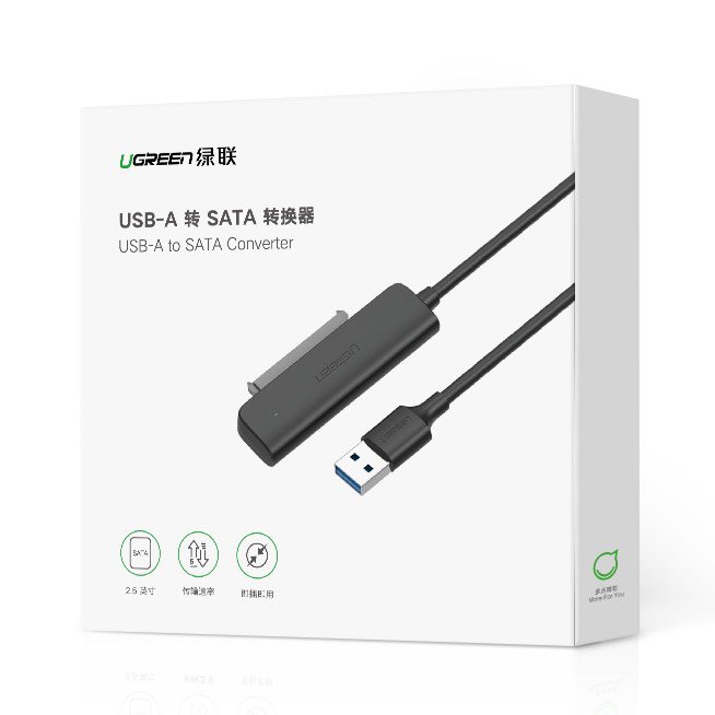 Ugreen adapter 2.5 '' SATA III 3.0 HDD SSD - USB 3.2 Gen 1 (SuperSpeed USB 5 Gbps) Μαύρο (70609 CM321) - Image 22