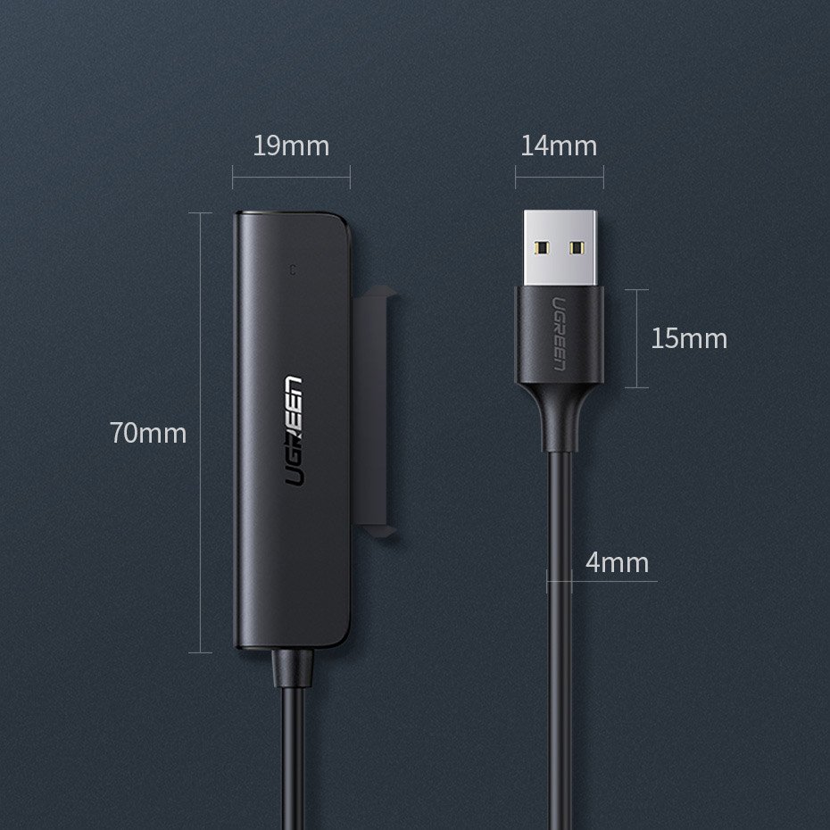 Ugreen adapter 2.5 '' SATA III 3.0 HDD SSD - USB 3.2 Gen 1 (SuperSpeed USB 5 Gbps) Μαύρο (70609 CM321) - Image 9
