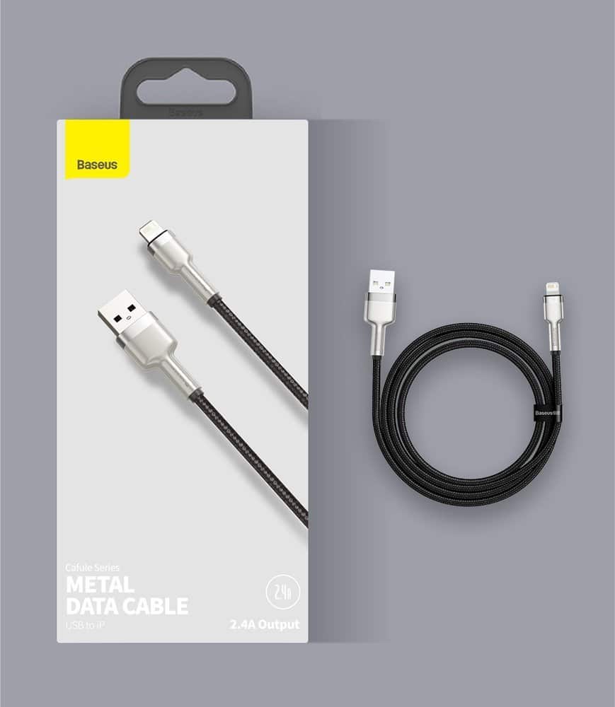 Baseus Cafule Metal Data USB - Lightning cable 2.4 A 0.25 m black (CALJK-01) - Image 16