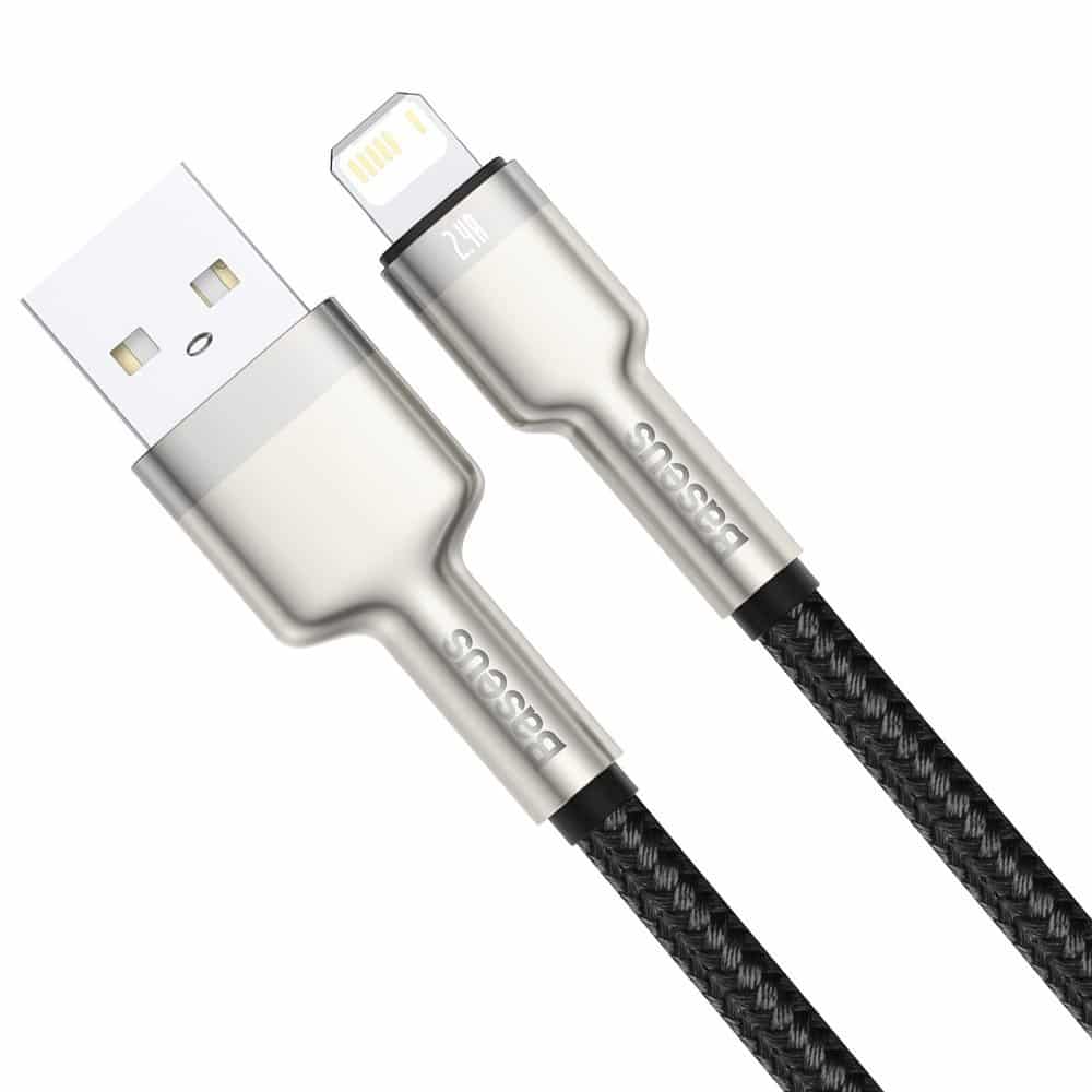 Baseus Cafule Metal Data USB - Lightning cable 2.4 A 0.25 m black (CALJK-01) - Image 2
