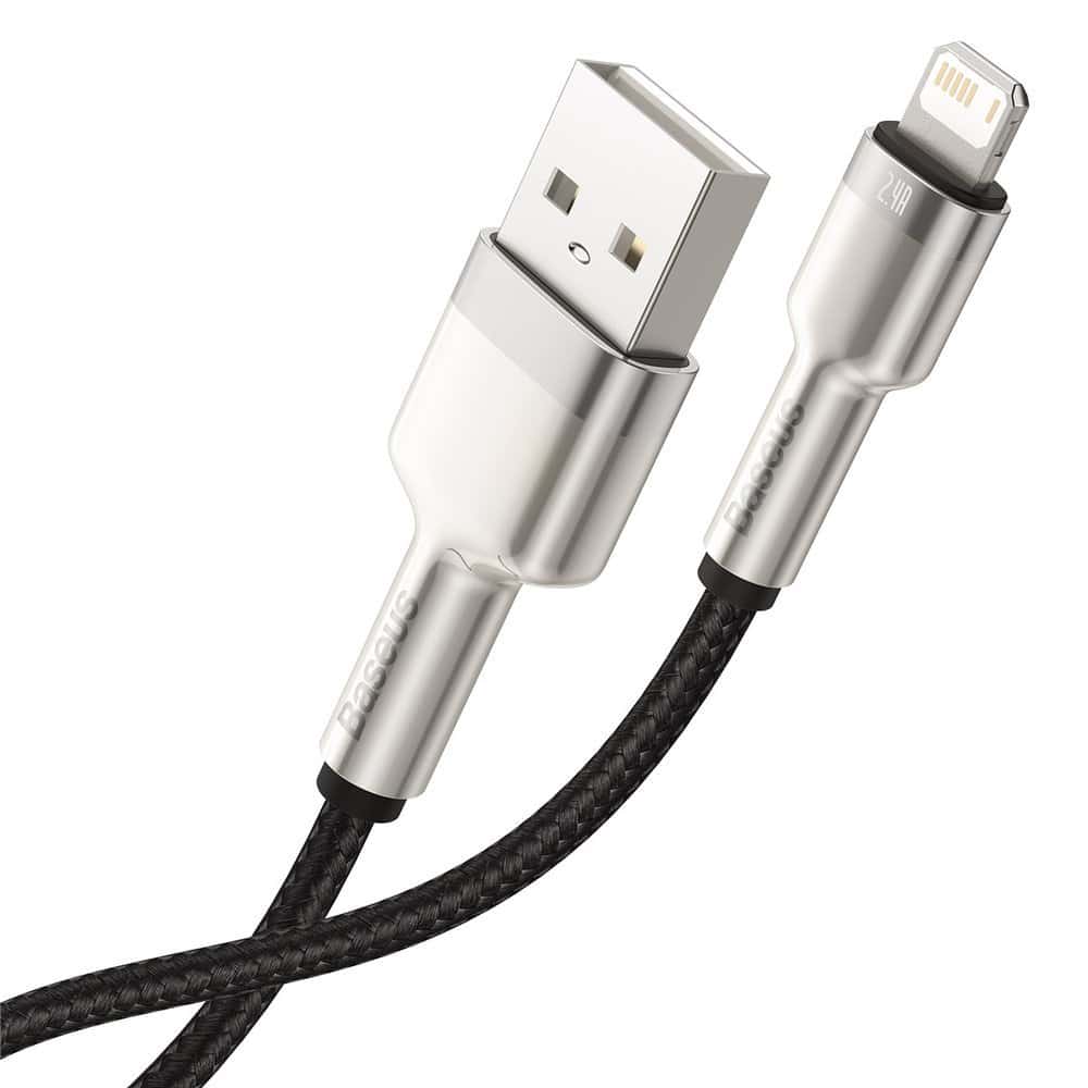 Baseus Cafule Metal Data USB - Lightning cable 2.4 A 0.25 m black (CALJK-01) - Image 3