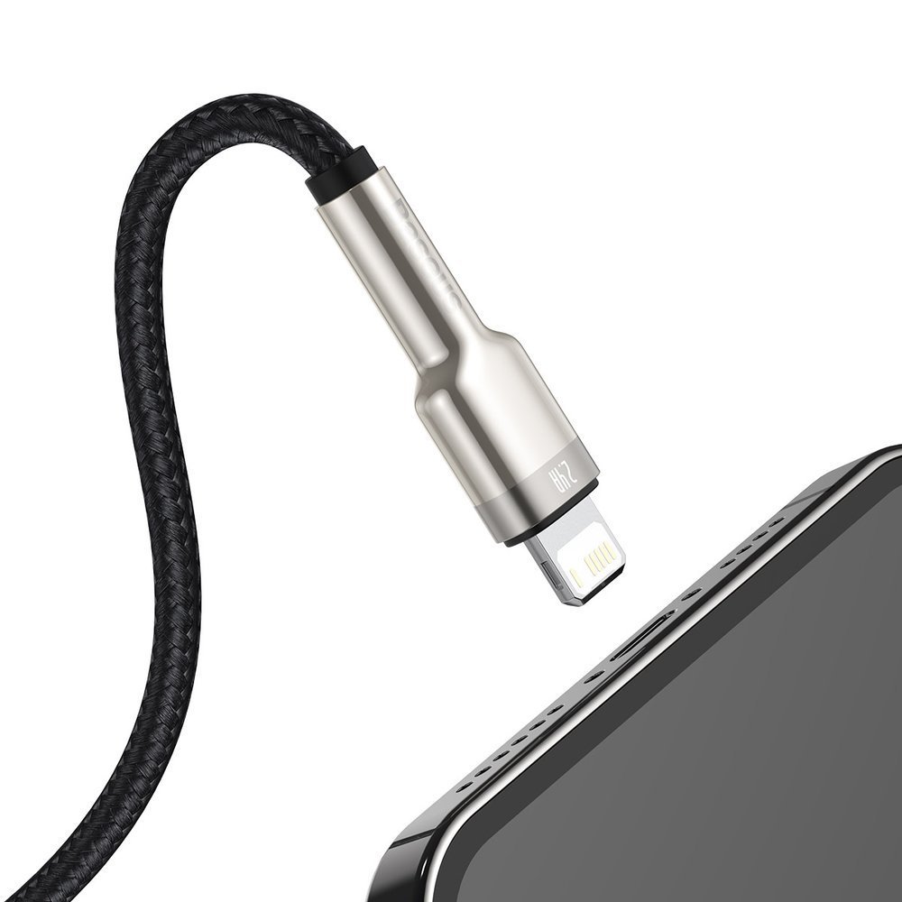 Baseus Cafule Metal Data USB - Lightning cable 2.4 A 0.25 m black (CALJK-01) - Image 4