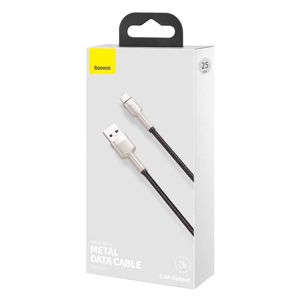 Baseus Cafule Metal Data USB - Lightning cable 2.4 A 0.25 m black (CALJK-01) - Image 5