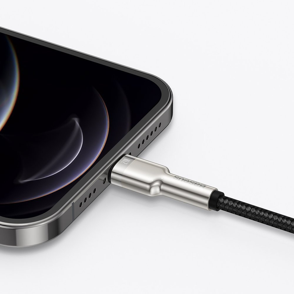 Baseus Cafule Metal Data USB - Lightning cable 2.4 A 0.25 m black (CALJK-01) - Image 9