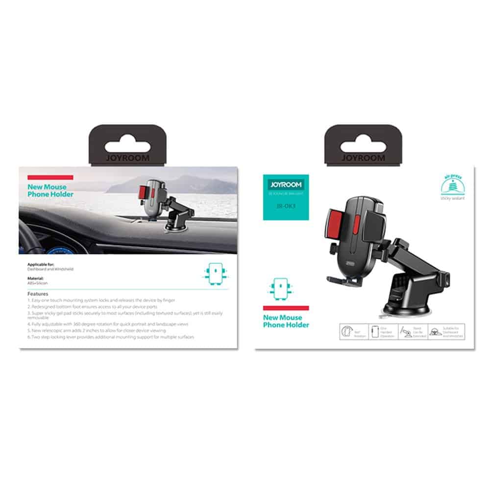 Joyroom car phone holder with telescopic extendable arm for dashboard and windshield black (JR-OK3) - Image 5